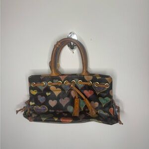 Heart Patterned Black and Brown Women's Bag